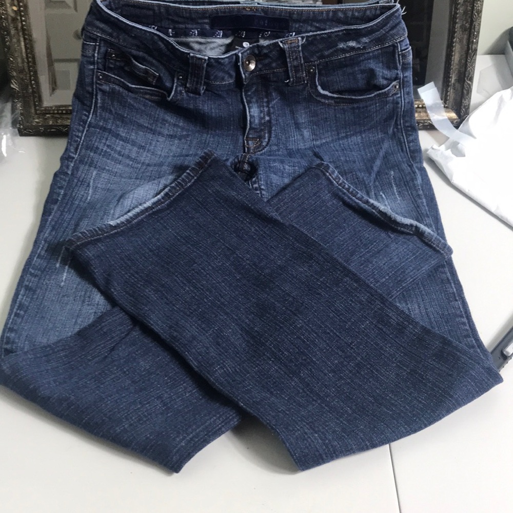 Refuge boot cut distressed jeans size 7